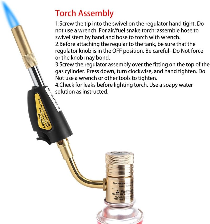 klarako Torch Swirl, Gas Self-Ignition Turbo Torch Tip Regulator Brazing Soldering Welding Plumbing Gun Tool Adjustable Swirl Flame - Image 3
