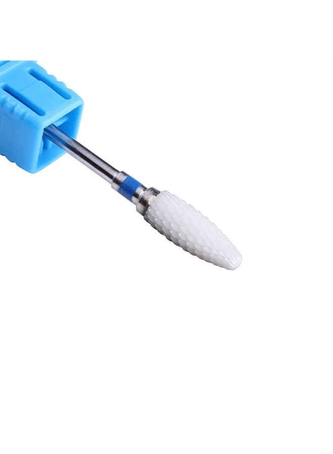 MZCMSL Medium Grit Ceramic Drill Bit,White Ceramic Cone File Bit, 3/32 Flame Style Gel Nail Polish Removing Nail Art Tool - Image 1