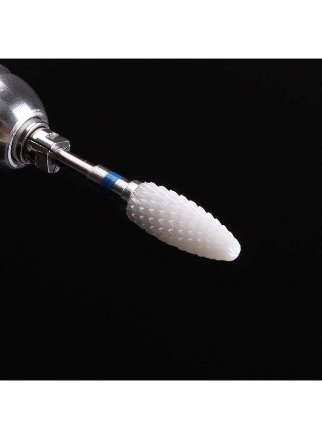 MZCMSL Medium Grit Ceramic Drill Bit,White Ceramic Cone File Bit, 3/32 Flame Style Gel Nail Polish Removing Nail Art Tool - Image 3