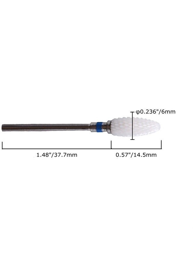 MZCMSL Medium Grit Ceramic Drill Bit,White Ceramic Cone File Bit, 3/32 Flame Style Gel Nail Polish Removing Nail Art Tool - Image 4