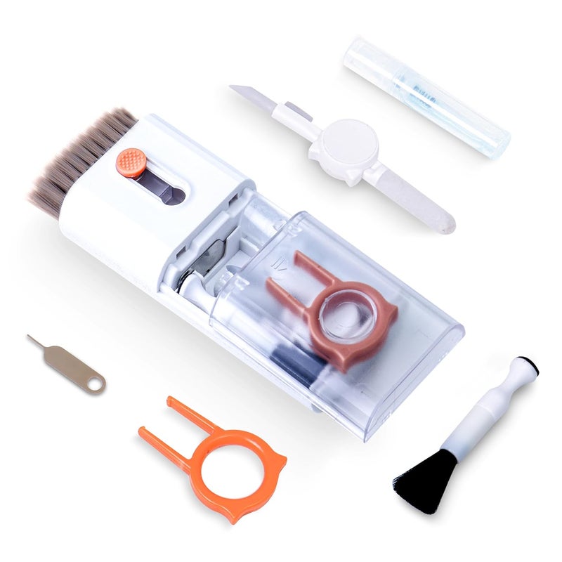ROBUSTT 10-in-1 Tech Cleaning Kit � Mobile & Laptop Cleaner Set for Phone, Keyboard, AirPods, and More - Includes Keycap Puller, SIM Ejector Pin, Foldable Cleaning Pen, Spray Bottle & More (Pack of 1) - Image 1