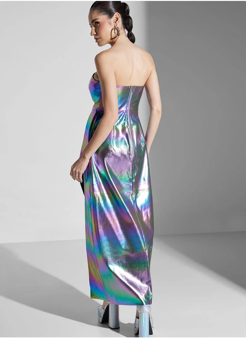 Amy Lynn Bardot Shimmer Wrap Dress