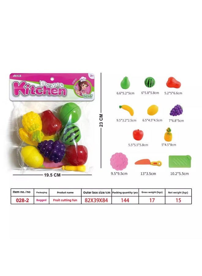 Children's Play-house Boys And Girls Simulation Toys Cut Fruits And Vegetables Pizza Cut And Play And Watch Suit-Color:[Card Head Random] 028-5  - Image 5