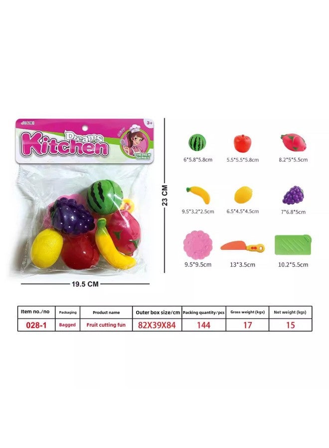 Children's Play-house Boys And Girls Simulation Toys Cut Fruits And Vegetables Pizza Cut And Play And Watch Suit-Color:[Card Head Random] 028-5  - Image 2