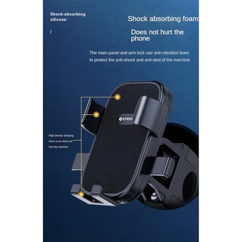 STRIFF Mobile Holder for Bikes, Motorcycle, Scooter, Bicycles, Jaw Grip Bike Mobile Holder, Aluminium Handlebar Cellphone Holder for Maps - Black (Bike_Mate) - Image 4