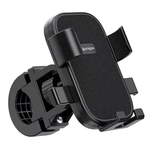 STRIFF Mobile Holder for Bikes, Motorcycle, Scooter, Bicycles, Jaw Grip Bike Mobile Holder, Aluminium Handlebar Cellphone Holder for Maps - Black (Bike_Mate) - Image 1