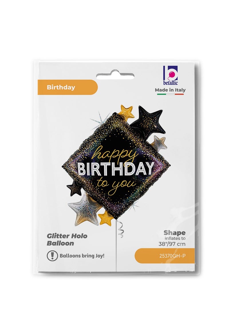 Betallic 38" Foil Balloon Metallic Birthday Diamond Stars - Image 2