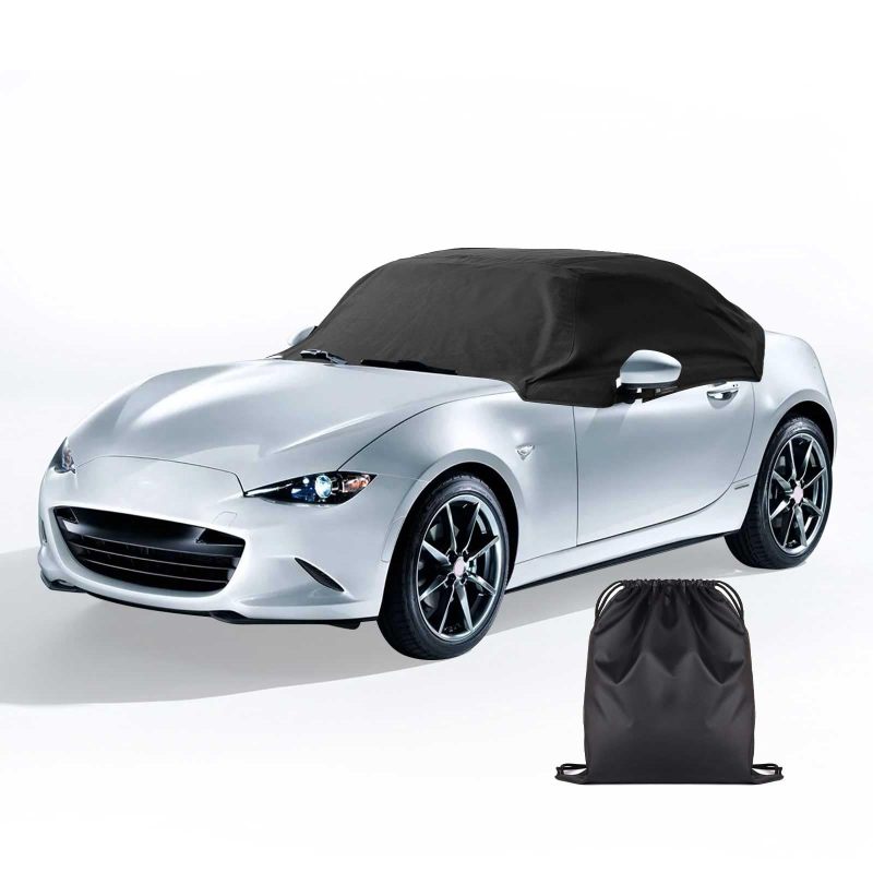 Semi Car Cover 213x213Cm 420D Waterproof - Wind Resistant All Weather Car Cover for Outdoor Convertible Use - Image 1