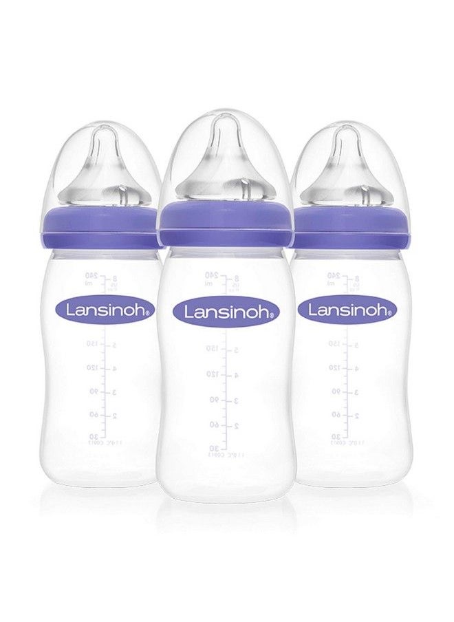 Lansinoh زجاجات رضاعة للأطفال الرضع 8 أونصات، 3 عبوات تتضمن 3 حلمات متوسطة التدفق (مقاس 3M)  - Image 1