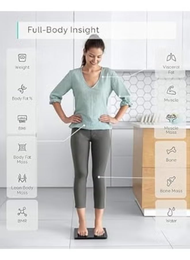 ميزان ذكي لتحليل مكونات الجسم مع 12 مؤشرًا صحيًا، متوافق مع Apple Health وGoogle Fit وFitbit، مزود بمستشعرات عالية الدقة - Image 3
