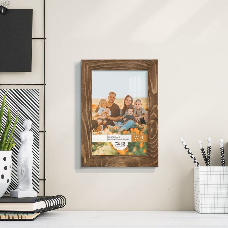 Renditions Gallery 5x7 inch Picture Frame Walnut Wood Grain Frame  High-end Modern Style  Made of Solid Wood and High Definition Glass for Wall and Tabletop Photo Display - Image 3