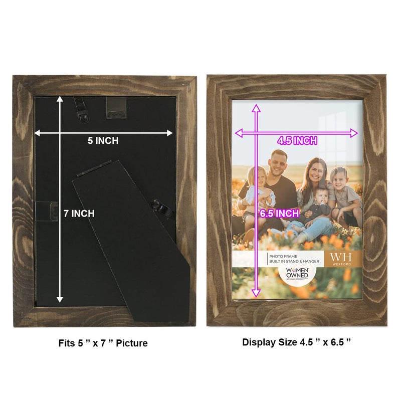 Renditions Gallery 5x7 inch Picture Frame Walnut Wood Grain Frame  High-end Modern Style  Made of Solid Wood and High Definition Glass for Wall and Tabletop Photo Display - Image 5