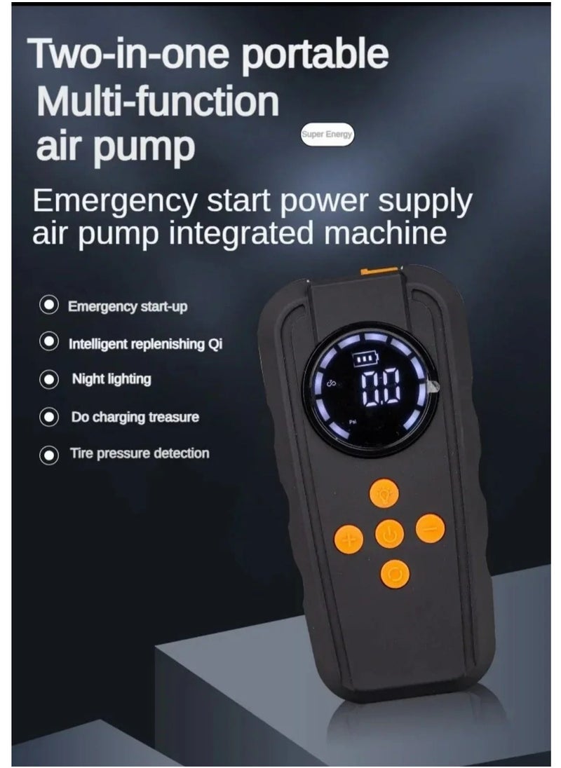 Generic - Car Jumper Starter Portable LED Full Screen Display Portable Charger 12V Jump Starter Power Pack Wireless Lightweight Jump Start Battery Pack Quick Inflate - Image 1