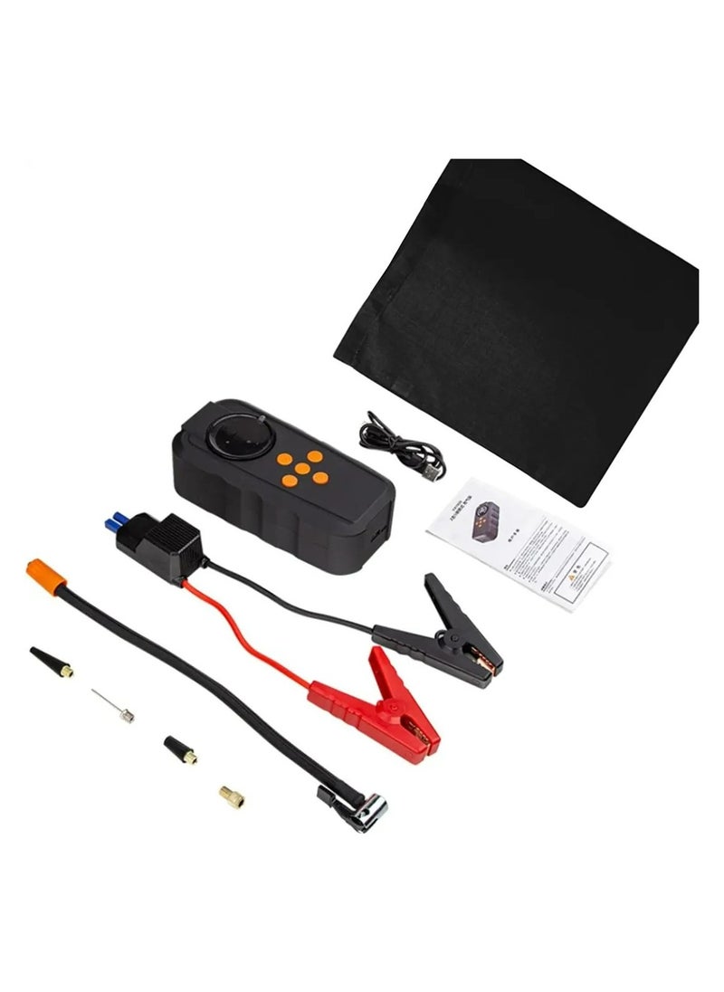 Generic - Car Jumper Starter Portable LED Full Screen Display Portable Charger 12V Jump Starter Power Pack Wireless Lightweight Jump Start Battery Pack Quick Inflate - Image 1
