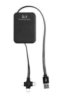 ProOne ProOne Three in One Charging Cable Cord 3 in 1 Retractable Cord - USB Cable Fast Charger Compatible/Type-C/Micro/Compatible with Apple Compatible Android 3 Feet Cable  - Image 1