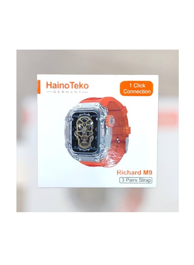 Haino Teko HainoTeko Richard M9 Smart Watch Orange Equipped with heart rate sensors, calories, oxygen measurement, blood pressure measurement, sleep quality. - Image 3
