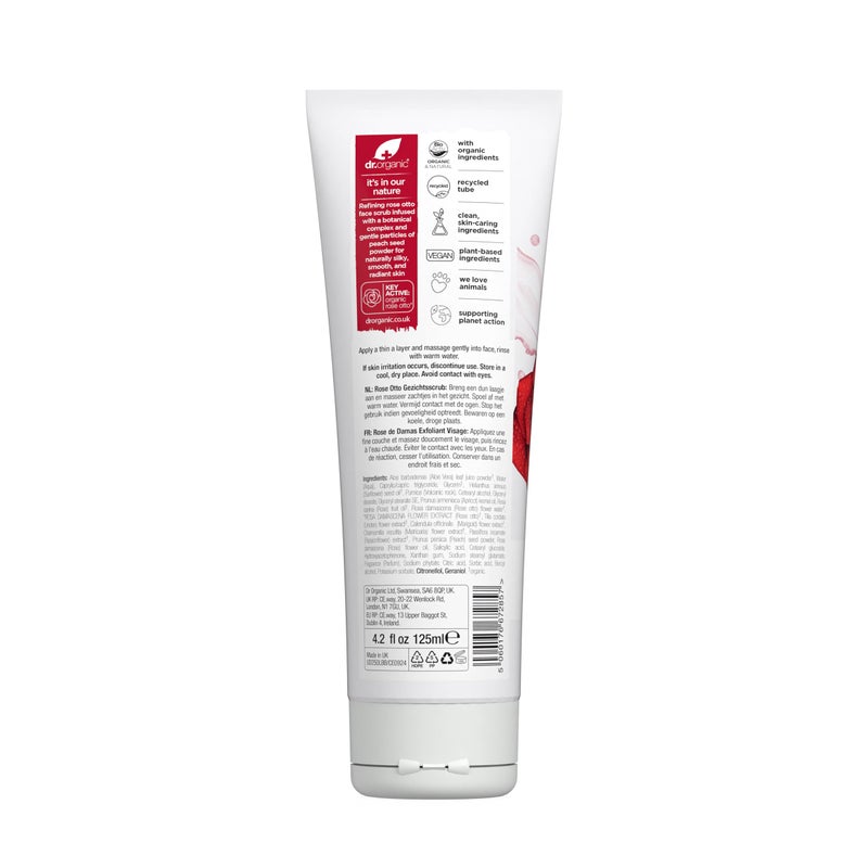 dr.organic Dr. Organic Rose Otto Face Scrub | Deep Exfoliation, Aids in Healthy Aging, Promotes Radiant Glowy Skin, Vegan, Certified Organic, Natural, 125 mL / 4.2 fl oz - Image 2