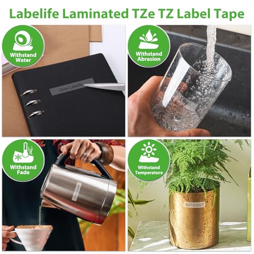 Labelife 5-Pack TZe TZ Tape 12mm 0.47 Laminated Clear Label Tape TZe-131 Replacement for Brother Label Maker Tape Clear TZe131 TZ-131 for Brother P Touch PT-D210 PT-D220 PT-H110 PT-D400 PT-D600 PTD200 - Image 5