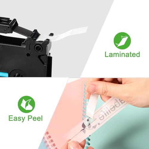 Labelife 5-Pack TZe TZ Tape 12mm 0.47 Laminated Clear Label Tape TZe-131 Replacement for Brother Label Maker Tape Clear TZe131 TZ-131 for Brother P Touch PT-D210 PT-D220 PT-H110 PT-D400 PT-D600 PTD200 - Image 4
