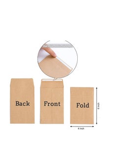 MARKQ Brown Coin Envelopes 6” x 4” Kraft Self-Adhesive Seed Envelopes for Small Items Parts, Wages, Notes, Beads, Garden, Office (50 Pack)  - Image 2