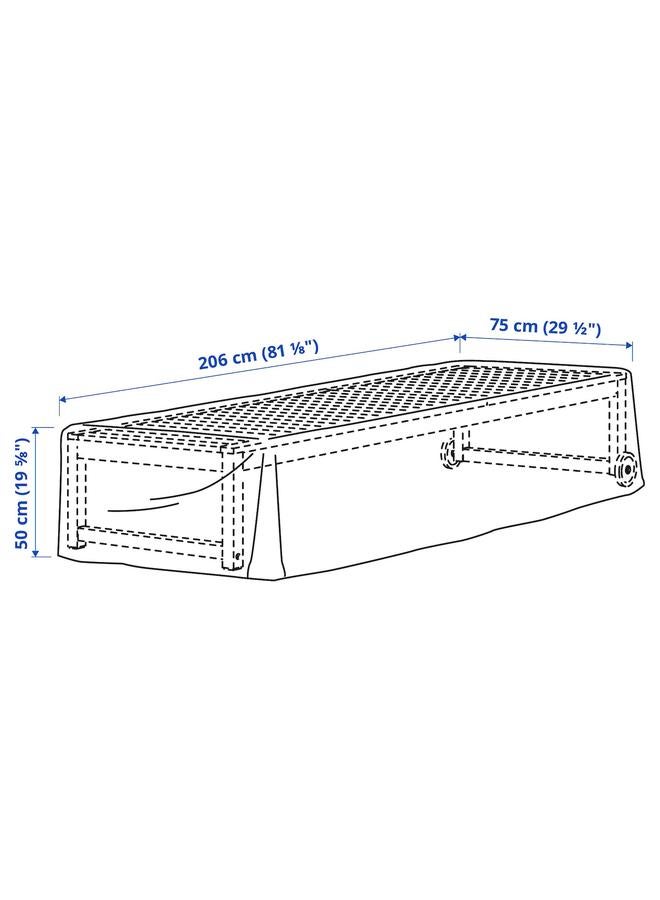 زبون غطاء للأثاث الخارجي، أسود، 206×75 سم - Image 4