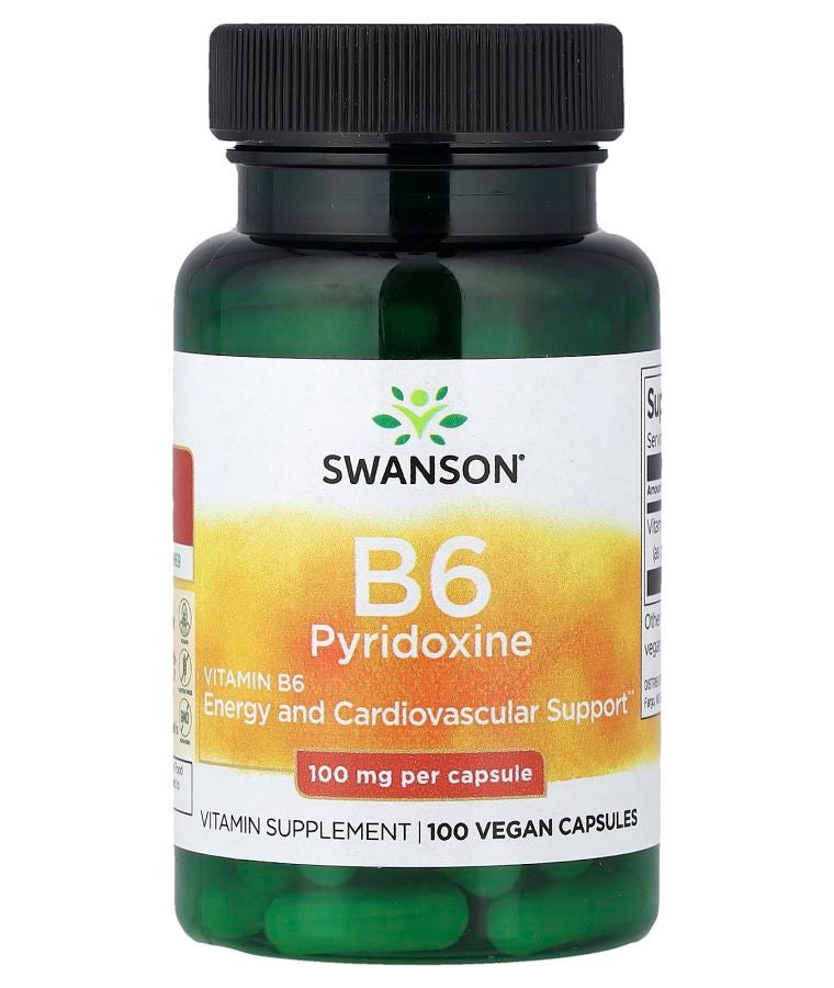 SWANSON Vitamin B6 Pyridoxine 100 mg 100 Vegan Capsules