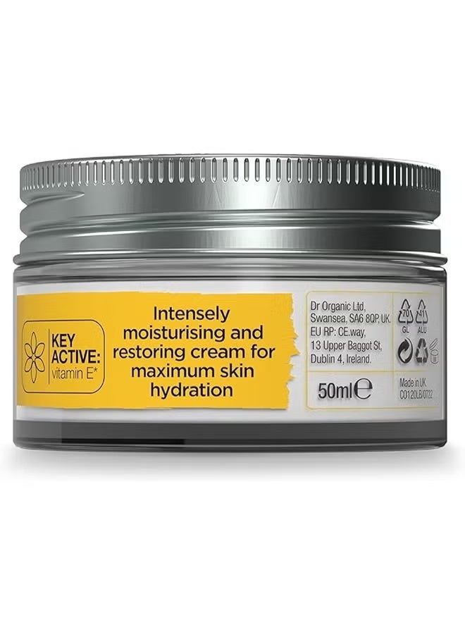 dr.organic Vitamin E Cream, Hydrate & Restore (All Skin Type) - 50ml - Image 4