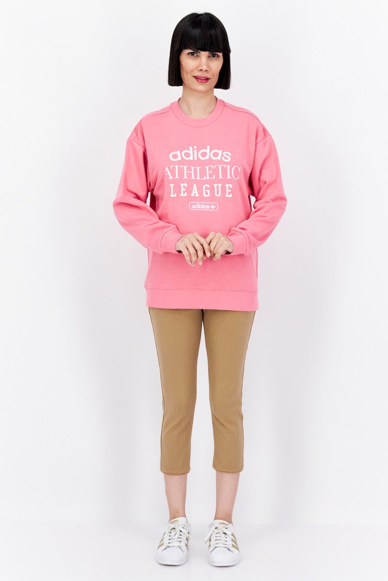 adidas Originals Women Sportswear Fit Long Sleeve Outdoor Sweatshirt, Pink  - Image 4