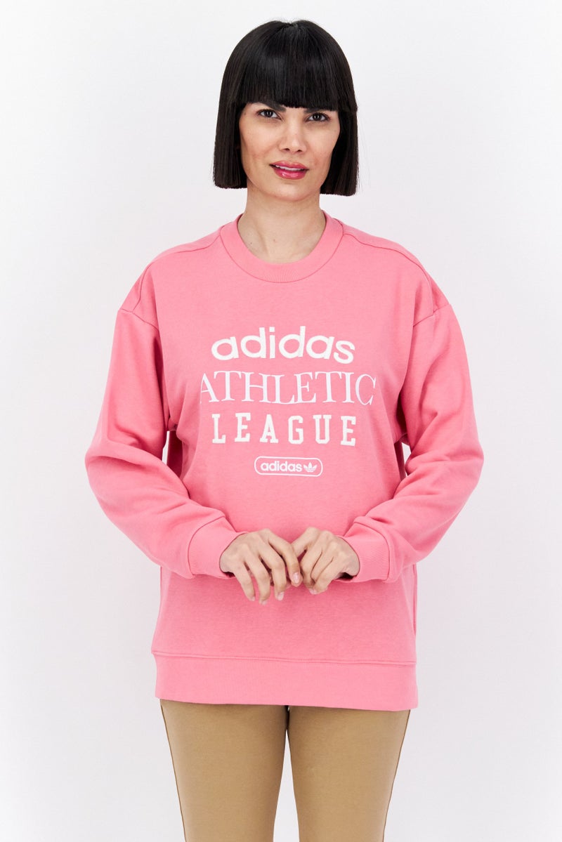 adidas Originals Women Sportswear Fit Long Sleeve Outdoor Sweatshirt, Pink  - Image 1