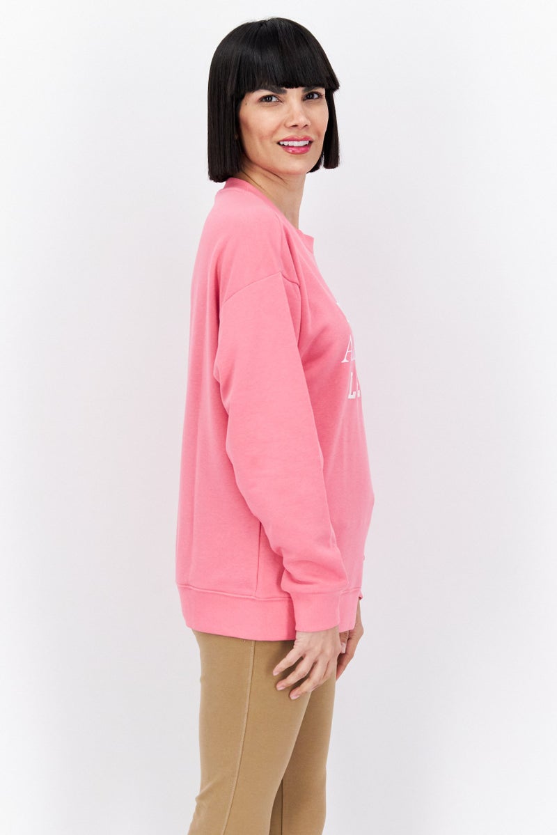adidas Originals Women Sportswear Fit Long Sleeve Outdoor Sweatshirt, Pink  - Image 2