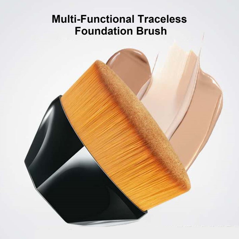 Foundation Makeup Brush Multifunctional Ergonomic Petal Handle Portable Cosmetic Brush Tool for Foundation/BB Cream/Highlighter/Loose Powders/Cushion Creams - Image 4