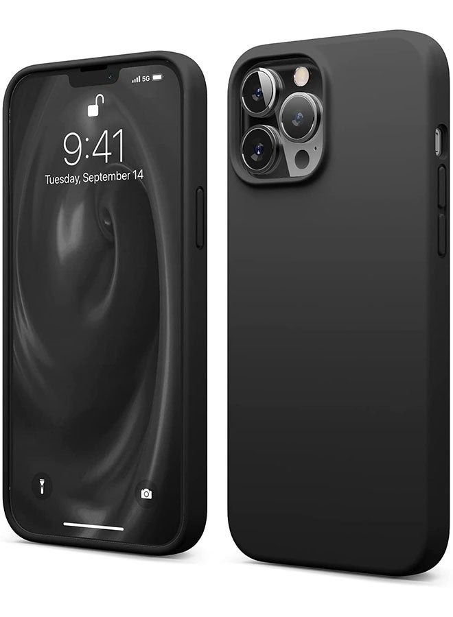 Liquid Silicone Case For Apple iPhone 13 Pro Black - Image 1