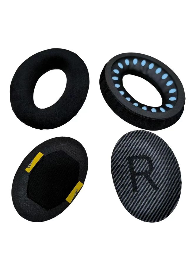 غطاء سماعة أذن من Doctor Qc35 Qc15 Qc25 على شكل بلوفر Ae2/i من الجلد الإسفنجي مصنوع من جلد البروتين الحقيقي - اللون: QC35 فلانيل أسود مع وسادة - Image 1