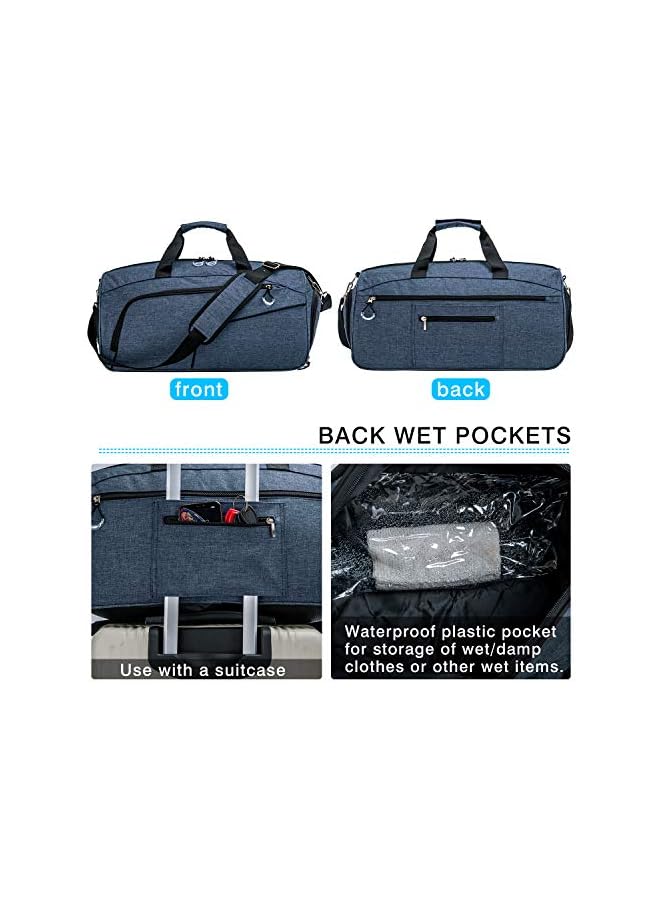 PROMASS Sports Gym Bag With Shoes Compartment &Wet Pocket Gym Duffel Bag Overnight Bag For Men And Women - Image 4