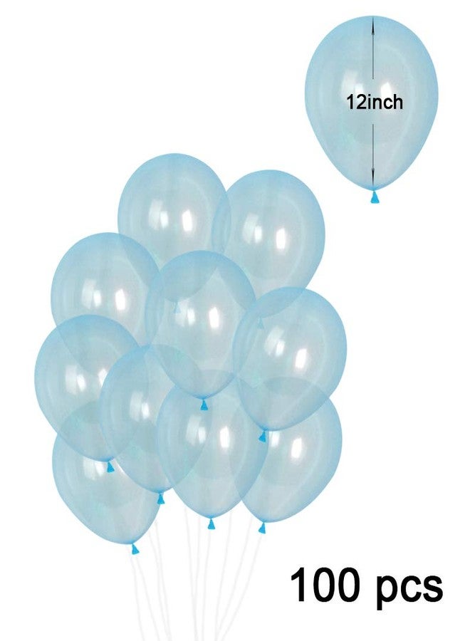 AnnoDeel 100pcs Crystal Pastel Clear Balloon, 12 inch Thick Transparent Party Latex Balloon for Wedding Birthday Baby Shower Party Decoration (Blue) - Image 2