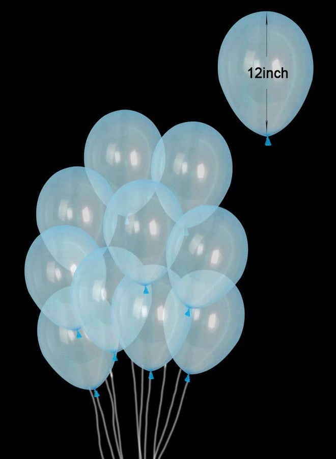 AnnoDeel 100pcs Crystal Pastel Clear Balloon, 12 inch Thick Transparent Party Latex Balloon for Wedding Birthday Baby Shower Party Decoration (Blue) - Image 4