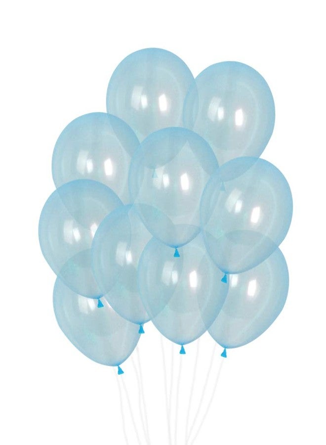 AnnoDeel 100pcs Crystal Pastel Clear Balloon, 12 inch Thick Transparent Party Latex Balloon for Wedding Birthday Baby Shower Party Decoration (Blue) - Image 1