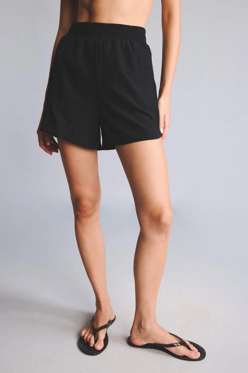 Defacto  Regular Fit Elastic Waist Black Short Swim Shorts for Men | Best Price UAE