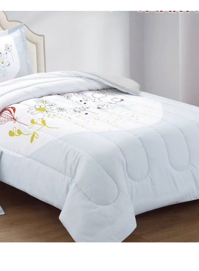 سمارت هوم طقم مفرش ولحاف أطفال فخم ومبطن بحشوة متوسطة مكون من ٤ قطع قابل للعكس شرشف مطاط مقاس ١٧٠X٢٣٠سم يناسب سرير مفرد للأولاد والبنات مصنوع من المايكروفايبر١٠٠% - Image 4