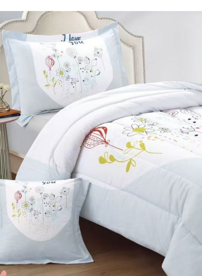 سمارت هوم طقم مفرش ولحاف أطفال فخم ومبطن بحشوة متوسطة مكون من ٤ قطع قابل للعكس شرشف مطاط مقاس ١٧٠X٢٣٠سم يناسب سرير مفرد للأولاد والبنات مصنوع من المايكروفايبر١٠٠% - Image 5