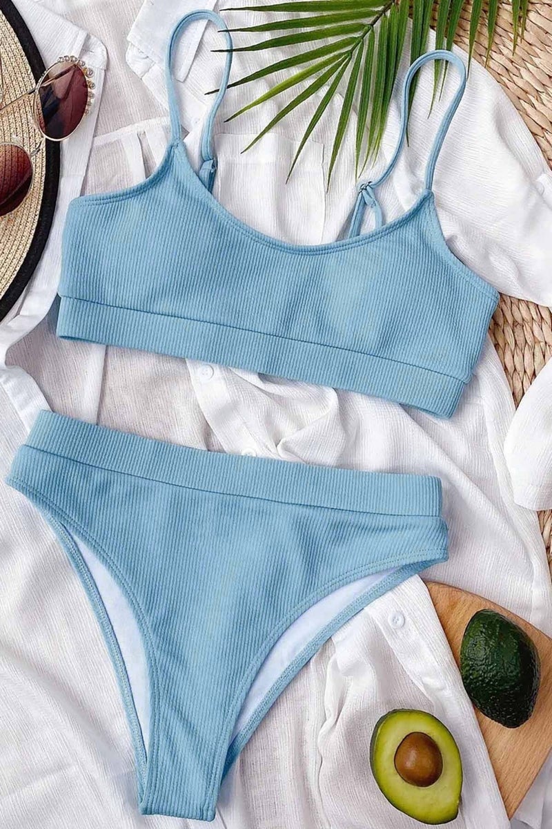 Angelsin High Waist Twill Tankini Bikini Top  - Image 3