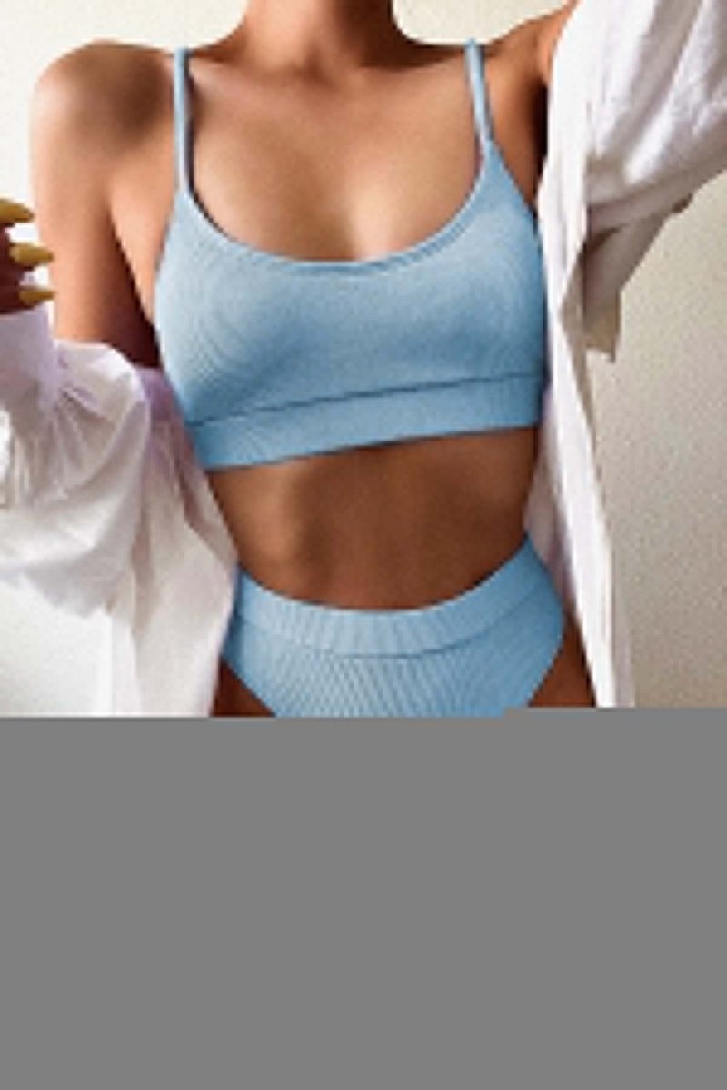 Angelsin High Waist Twill Tankini Bikini Top  - Image 1