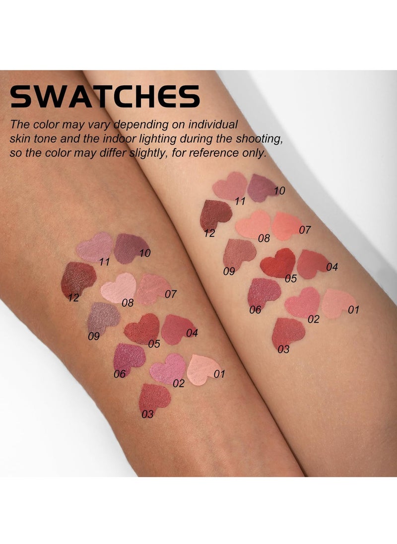 SYOSI - 6Pcs Liquid Waterproof Lip Liner Set, Lip Stain Tint Marker Pen, Gourd-Shaped Precise Chisel Tip for Smooth Application, Easy Glide, Nude Brown Matte Shades, Non Feathering, Rich Color - Image 1