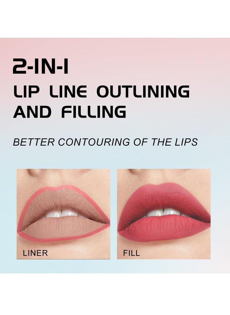SYOSI - 6Pcs Liquid Waterproof Lip Liner Set, Lip Stain Tint Marker Pen, Gourd-Shaped Precise Chisel Tip for Smooth Application, Easy Glide, Nude Brown Matte Shades, Non Feathering, Rich Color - Image 1