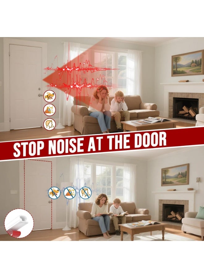 MOMENT Weather Stripping Door Seal - 19.7Ft Self-Adhesive TPE Rubber Door Seal Strip for Door Frame/Window Seal, Soundproofing & Insulation Strip to Block Drafts, Wind, Noise, Dust (White) - Image 3