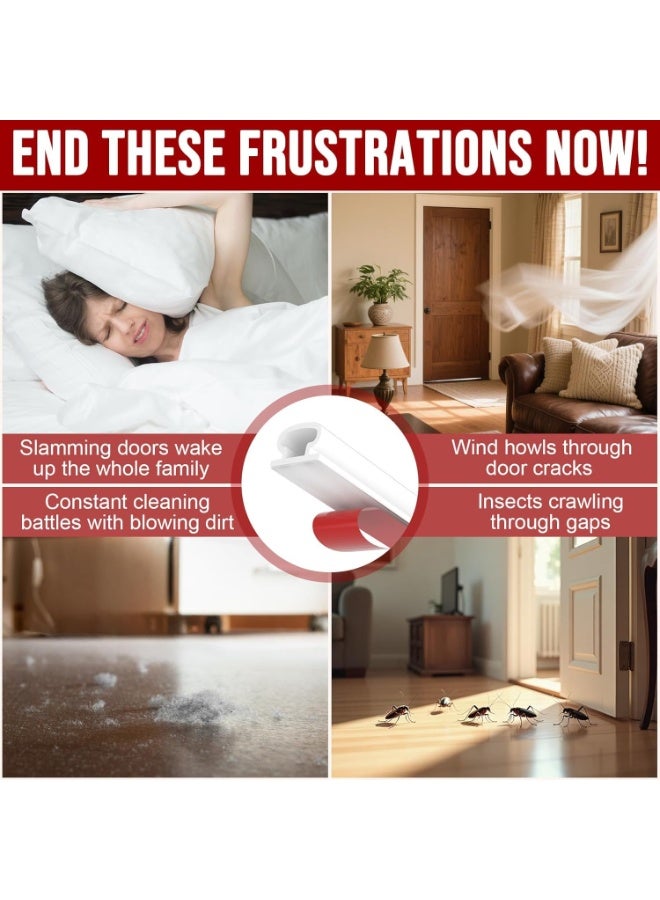 MOMENT Weather Stripping Door Seal - 19.7Ft Self-Adhesive TPE Rubber Door Seal Strip for Door Frame/Window Seal, Soundproofing & Insulation Strip to Block Drafts, Wind, Noise, Dust (White) - Image 5