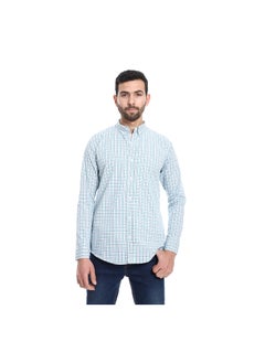 Dupplin Pattern Turn Down Collar Shirt - White, Blue & Lime Green - pzsku/Z2EC36EFD8CFFDE18456DZ/45/_/1712074129/39522468-bb2c-44f3-a249-eab316185f7c