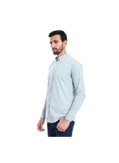 Dupplin Pattern Turn Down Collar Shirt - White, Blue & Lime Green - pzsku/Z2EC36EFD8CFFDE18456DZ/45/_/1712074149/2cad70e7-7f7a-4b01-893f-38177e8ebd6d