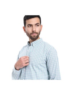 Dupplin Pattern Turn Down Collar Shirt - White, Blue & Lime Green - pzsku/Z2EC36EFD8CFFDE18456DZ/45/_/1712074160/8b813b57-d4c1-4aa7-8c36-0dd1636a269f