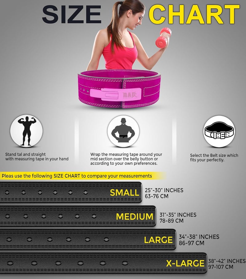 RAD Lever Weight Lifting Gym Belt for Men & Women Size 63 TO107 CM,Thick 10MM & Width 4 Inch Lever Powerlifting Belts for Women Dead Lift Workout Belt Leather Weight Lifting Lever Gym Squat Belt - Image 5